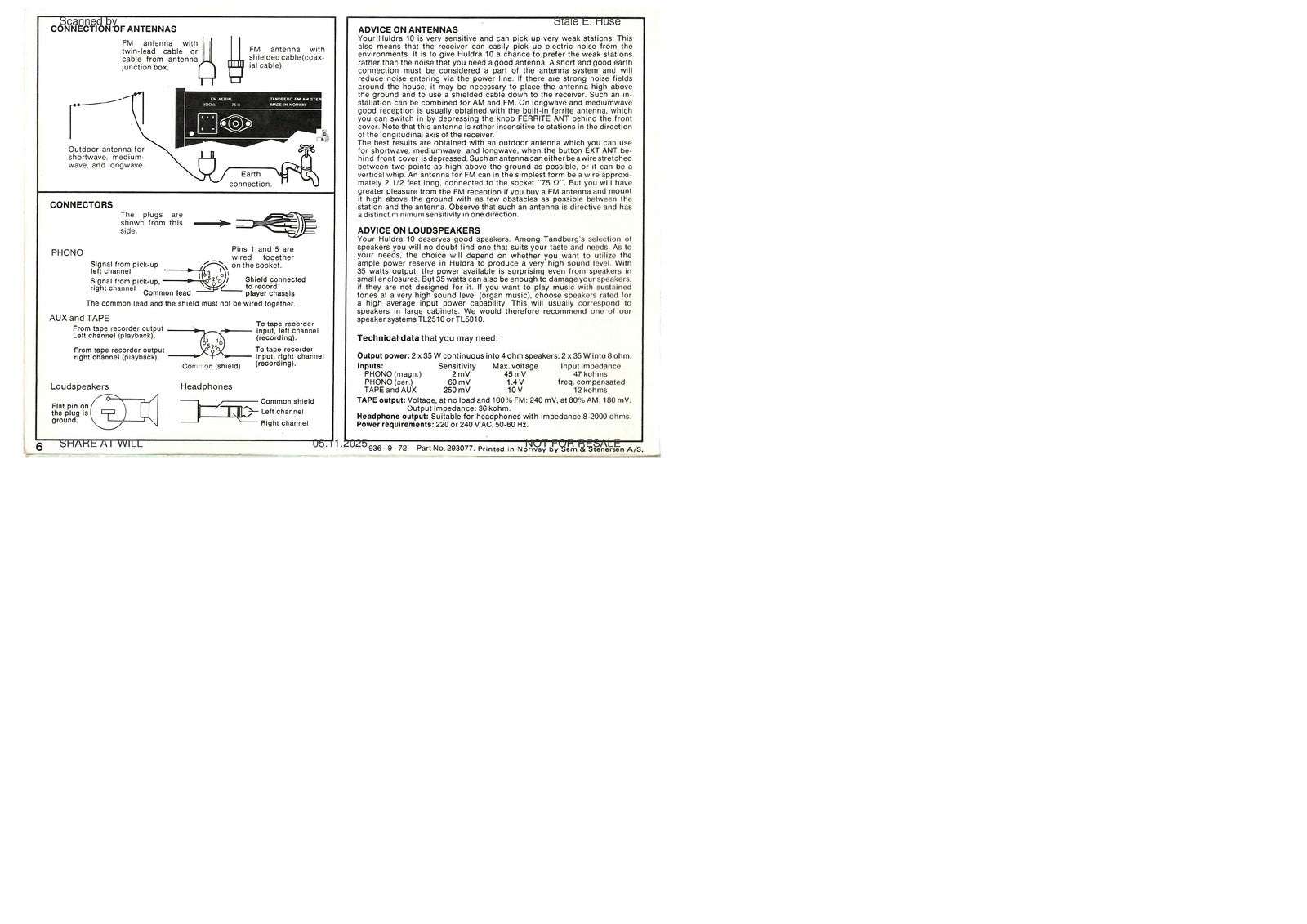 HULDRA 10 Operating Manual English - BOUND - COVERS - XL FOLDOUT PAGES