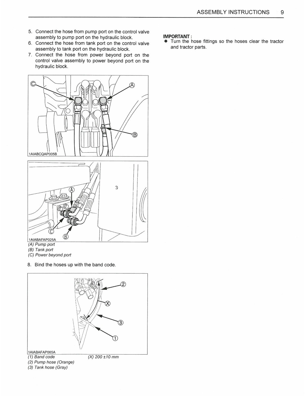 KUBOTA LA1065A Front Loader Assembly Parts & Operators Manual BUNDLE