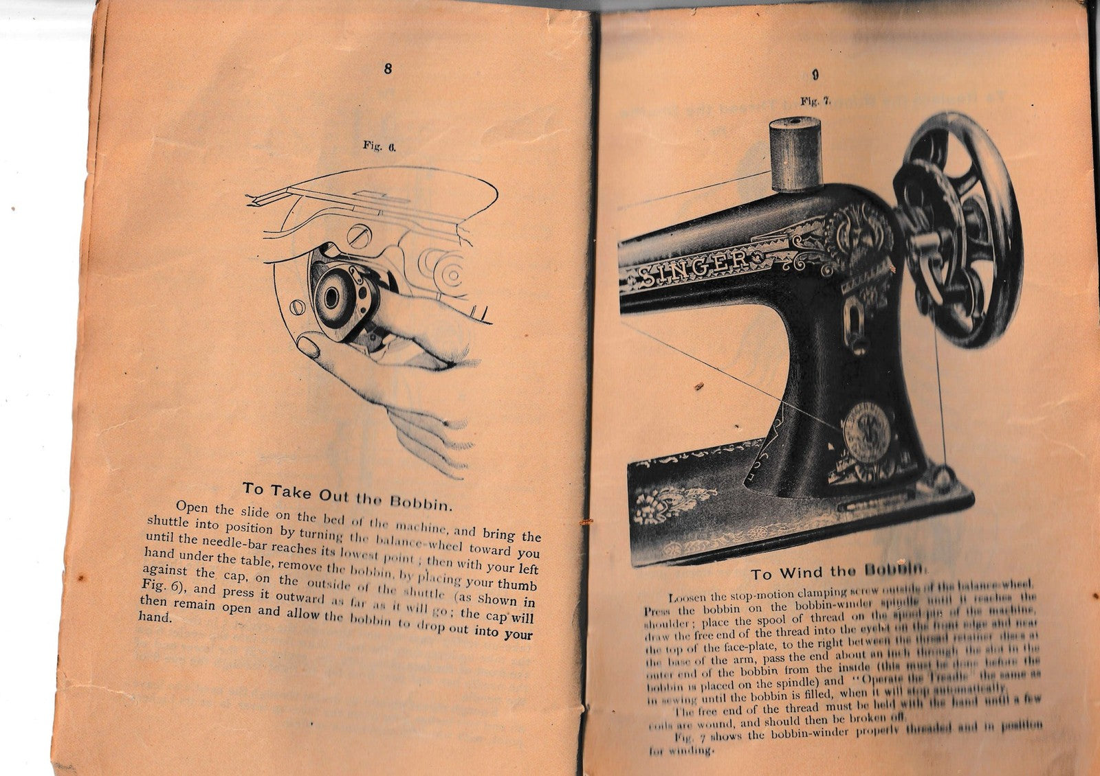 SINGER 15-22 Sewing Machine Instructions Manual - WIRE BOUND - TOUGH COVERS