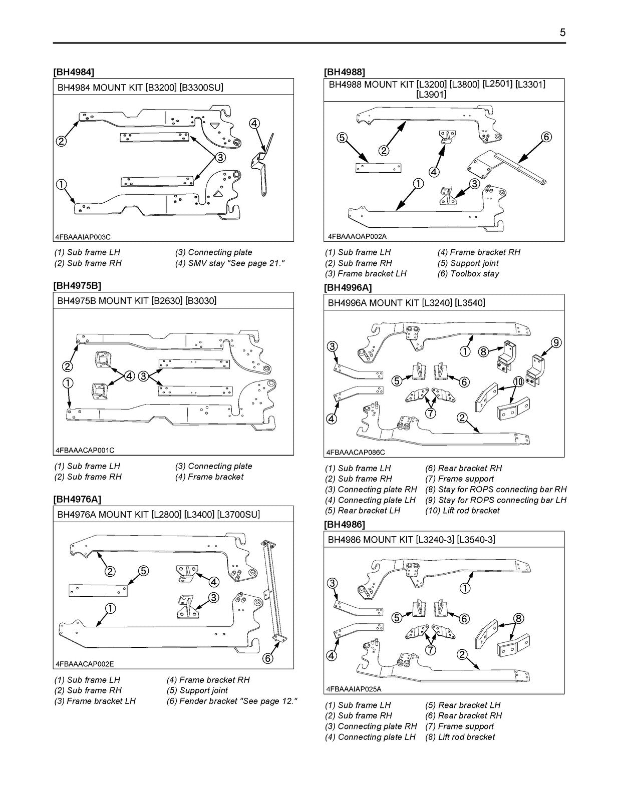 KUBOTA BH77 Backhoe Assembly Instruction Manual - WIRE BOUND - TOUGH COVERS