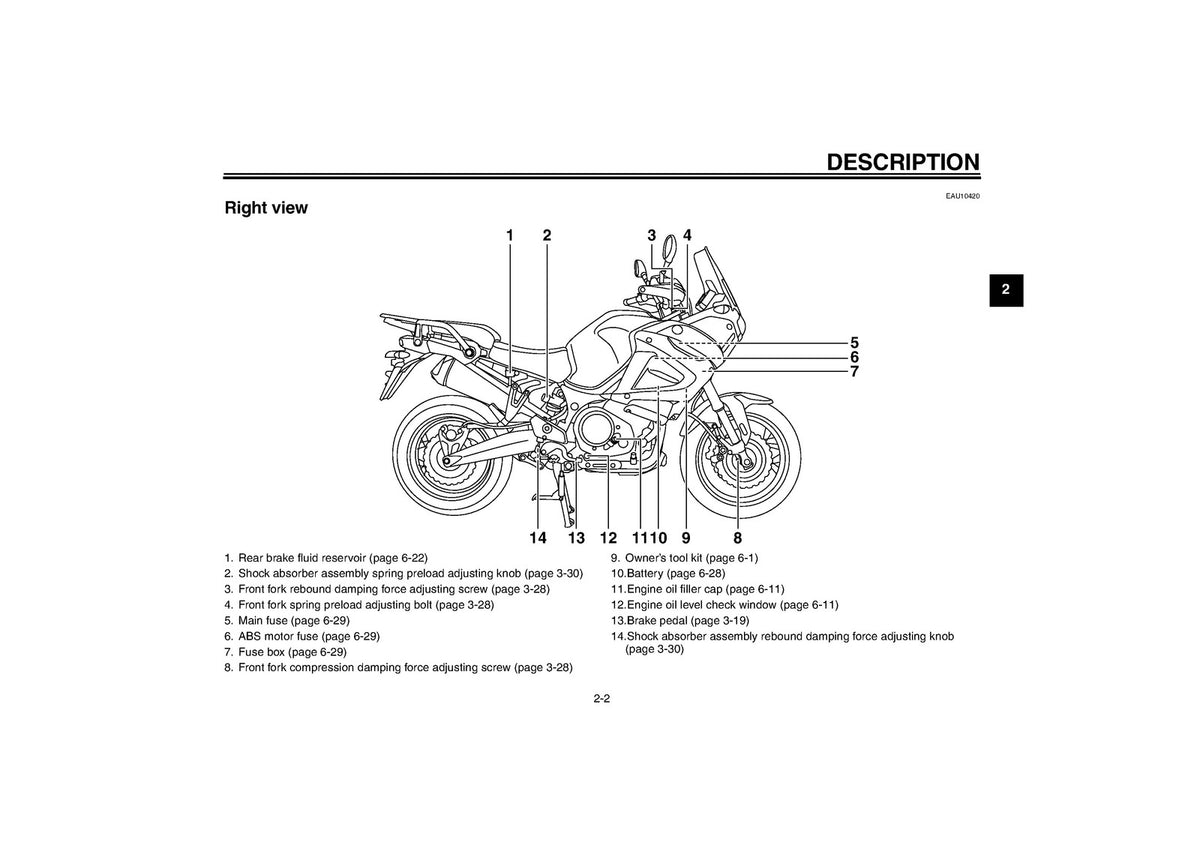 YAMAHA XT1200Z Motorcycle Owners Manual 2010 - STEEL WIRE BOUND - TOUGH COVERS
