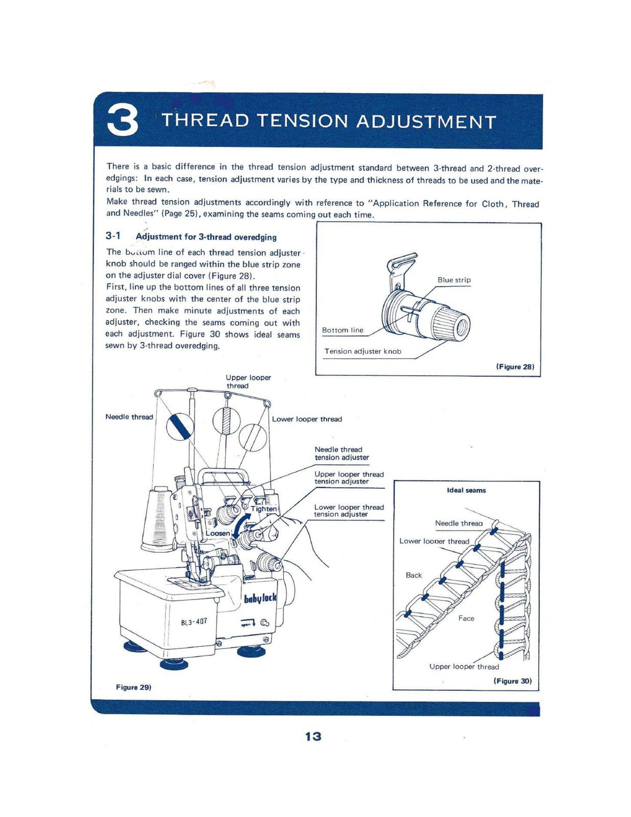 BABY LOCK BL3-407 2-Thread 3-Thread Overedging Serger Instruction Manual - BOUND
