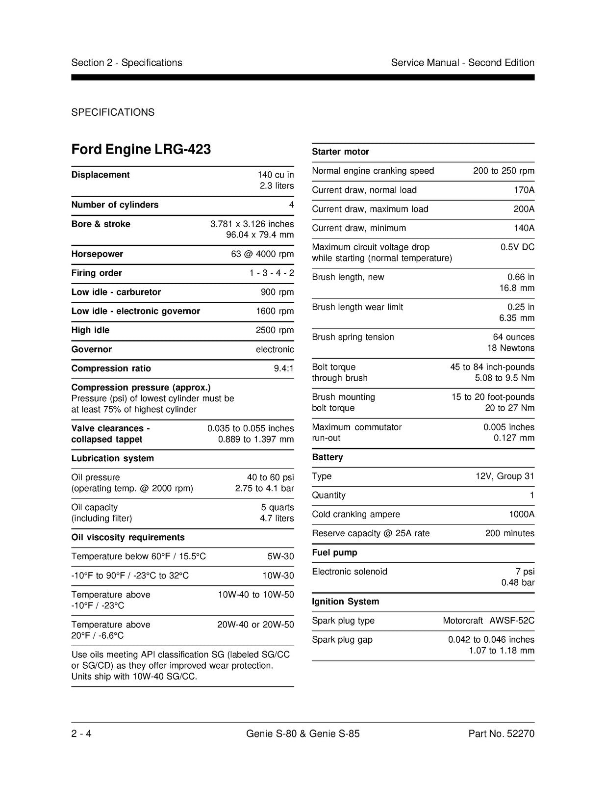 GENIE S-80 S-85 Boom Lift Service Manual 1998 - BOUND - COVERS - XL FOLDOUTS