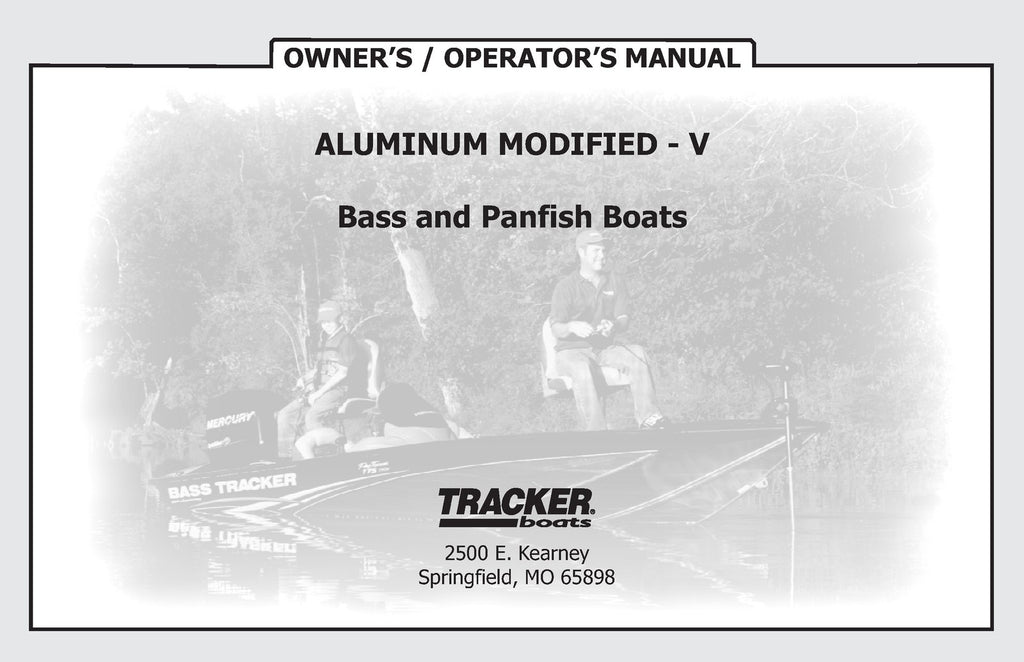 TRACKER MODIFIED "V" FISHING BOATS OPERATORS MANUAL - WIRE BOUND - TOUGH COVERS