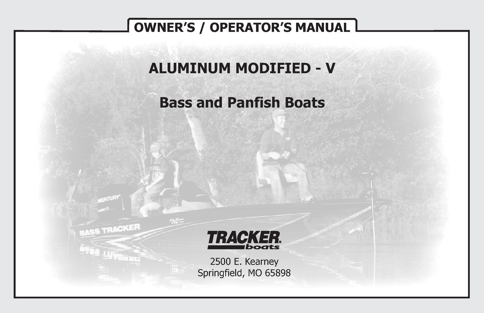 TRACKER MODIFIED "V" FISHING BOATS OPERATORS MANUAL - WIRE BOUND - TOUGH COVERS