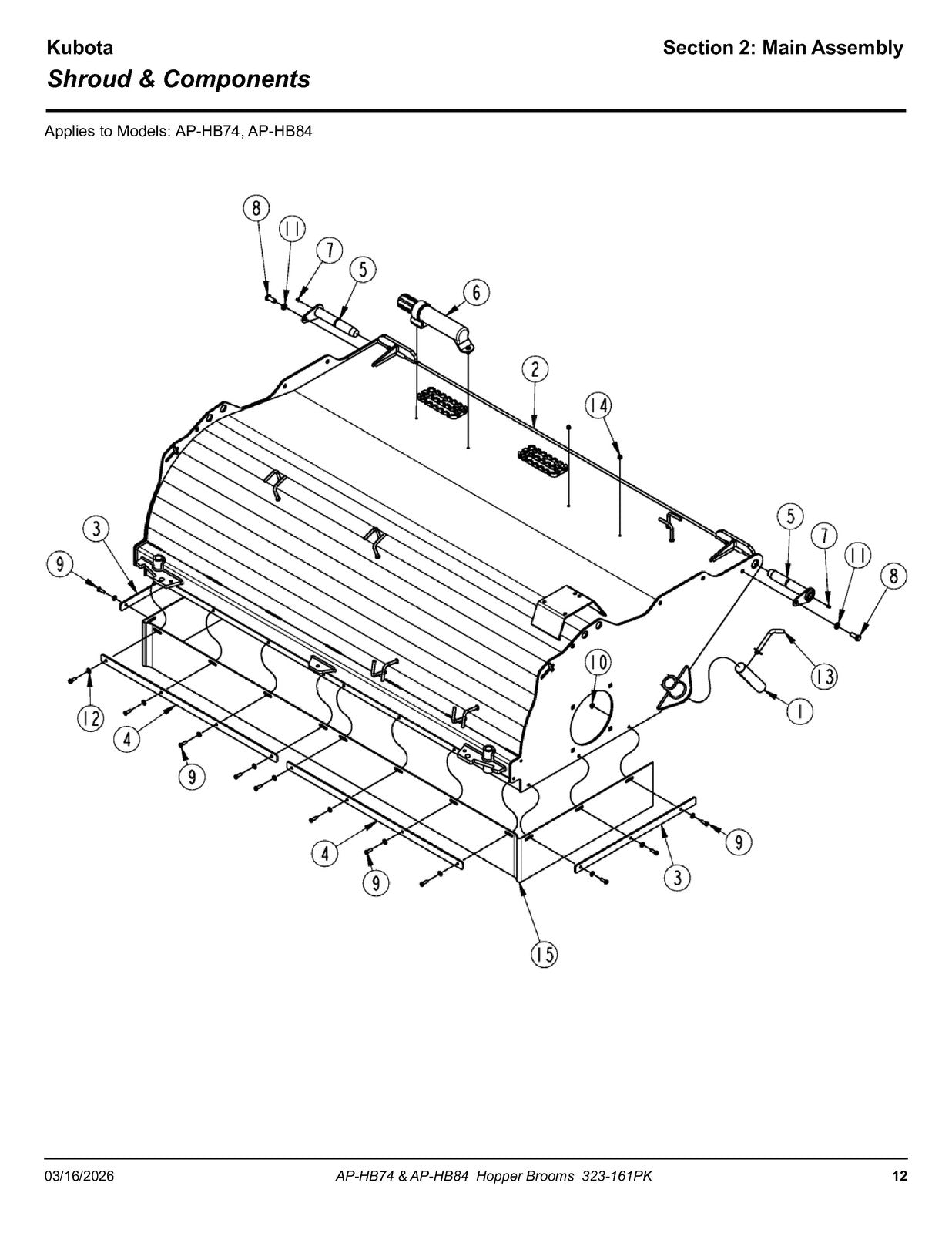 LAND PRIDE HB Series Hopper Broom Parts Manual 2026 - WIRE BOUND - TOUGH COVERS