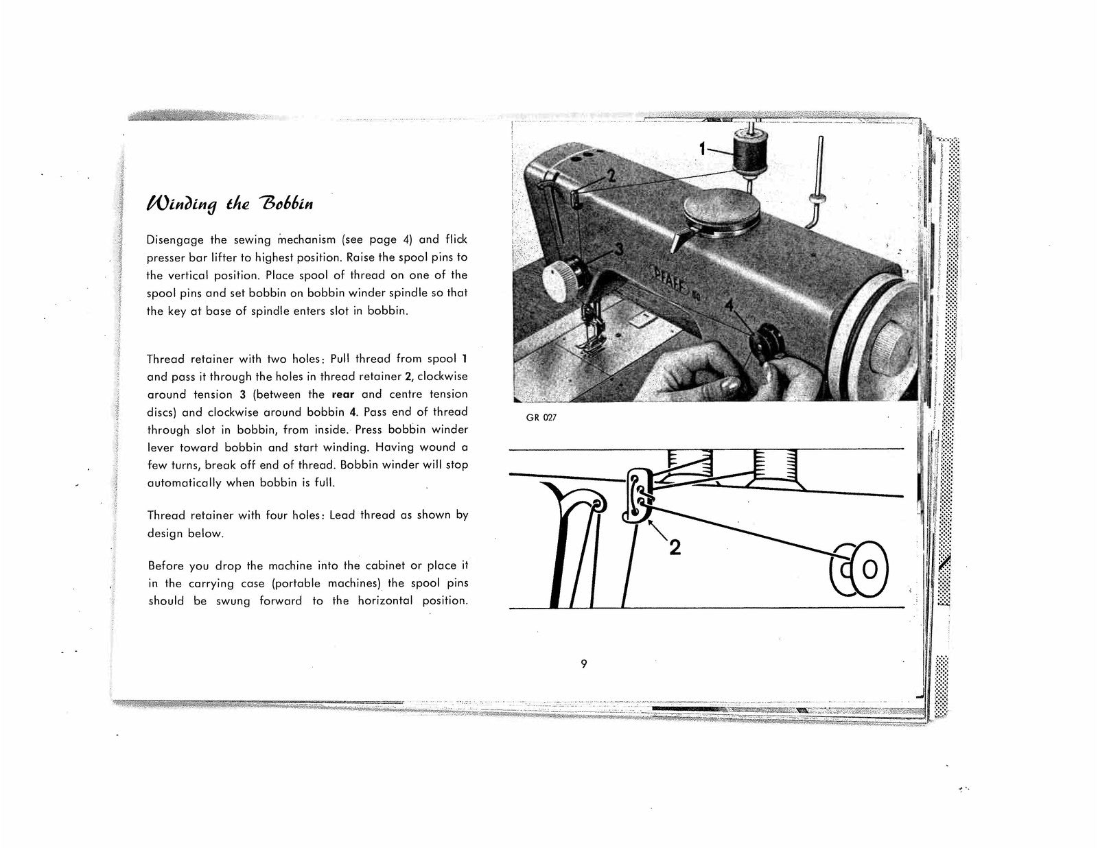 PFAFF 90 Sewing Machine Instructions Manual - STEEL WIRE BOUND - TOUGH COVERS