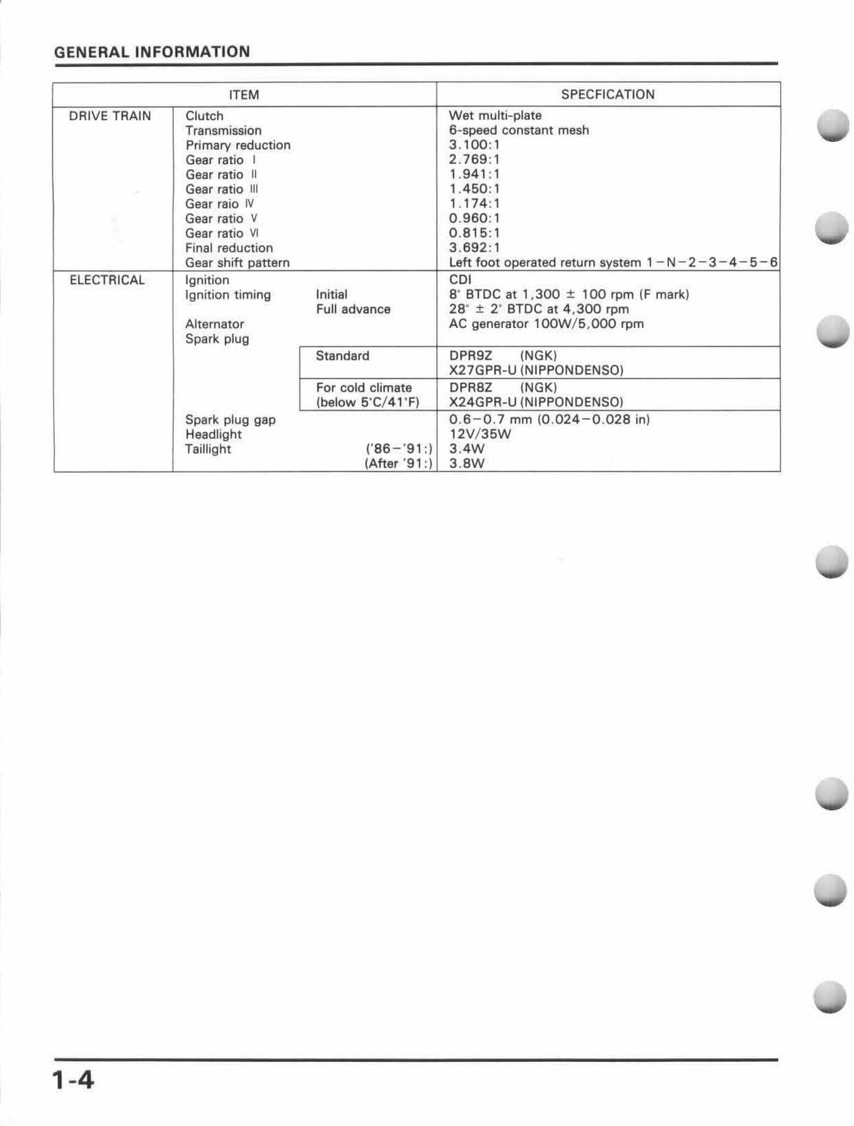 HONDA XR250R Motorcycle Service Manual 1986-1995 - WIRE BOUND - TOUGH COVERS