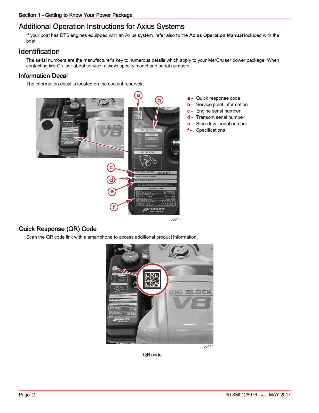 MERCURY MERCRUISER 82L MAG HO SeaCore Sterndrive Maintenance Manual 2017