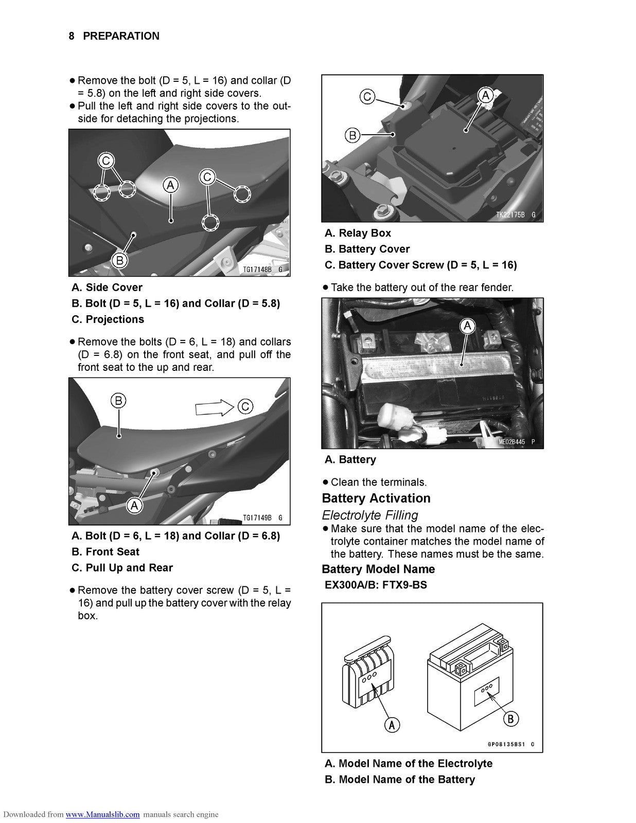 KAWASAKI Ninja 300 Ninja 300 ABS Motorcycle Assembly And Preparation Manual