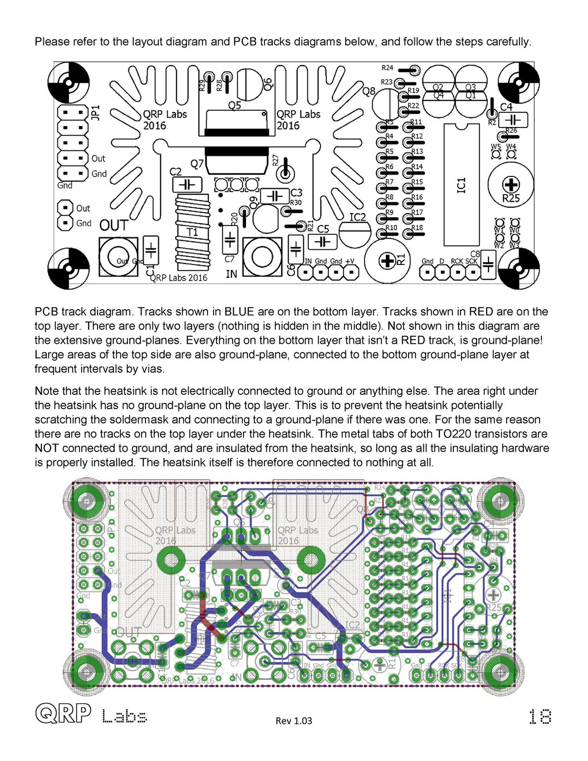 QRP LABS PA 5W HF Kit Assembly Instructions Manual 2016 - WIRE BOUND - COVERS