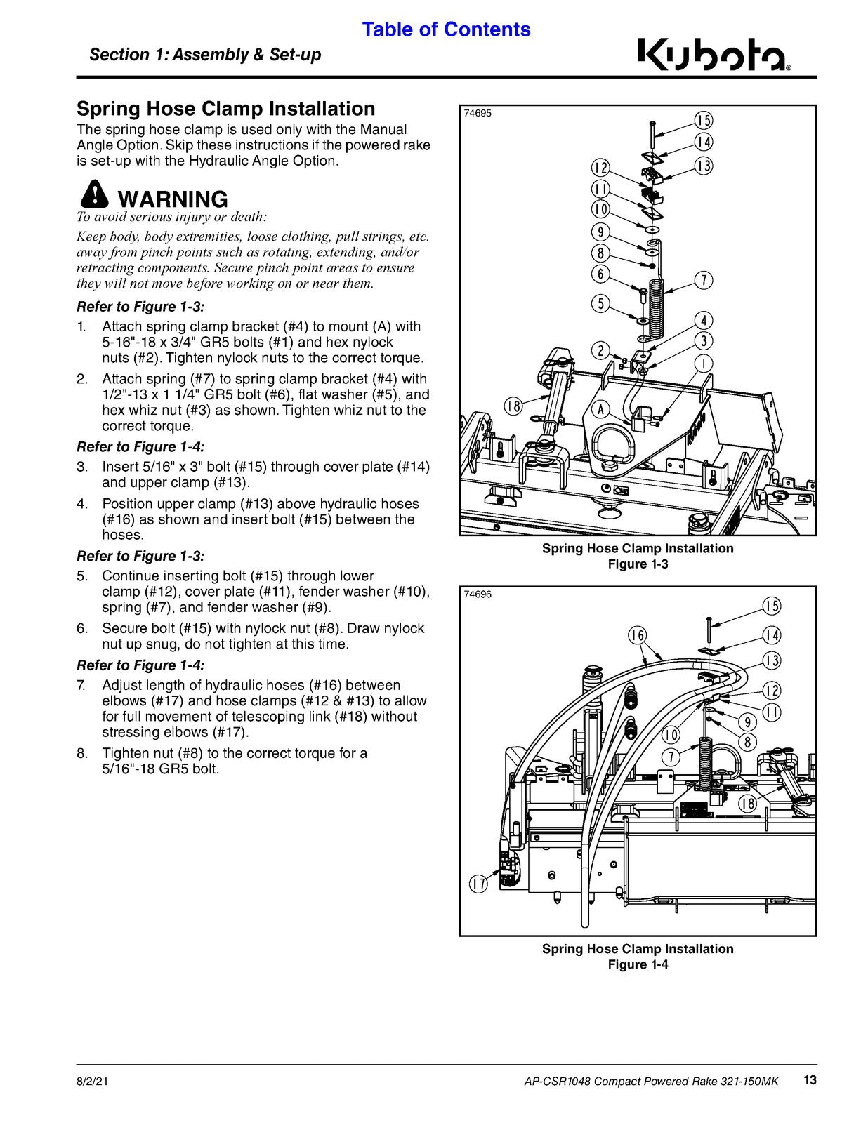 LAND PRIDE CSR10 Series Compact Powered Rakes Operators Manual - WIRE BOUND