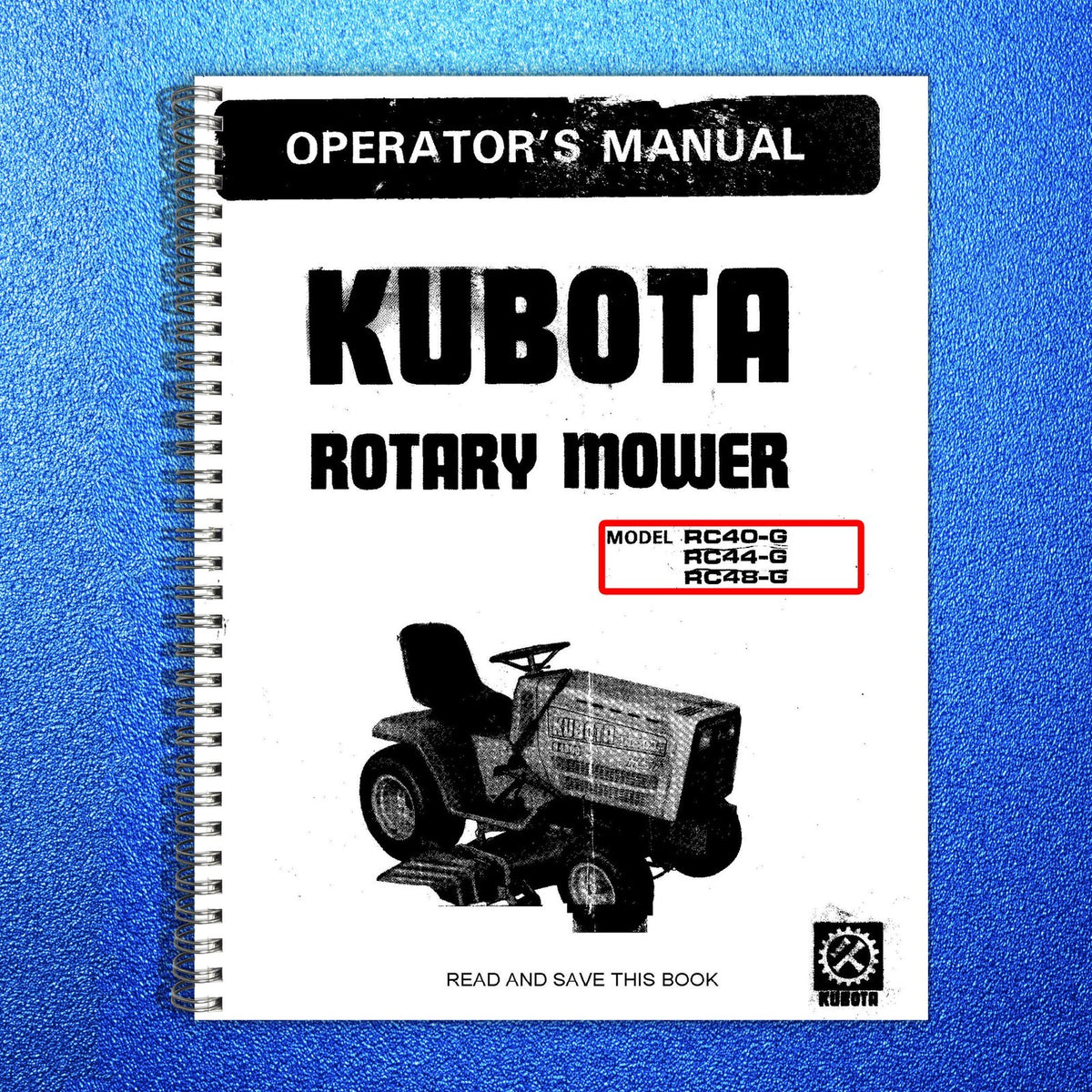 KUBOTA G42 G52 G62 RC40-G RC44-G RC48-G Parts & Operators Manual BUNDLE