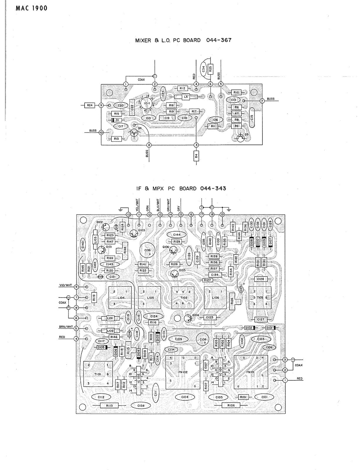 MCINTOSH MAC 1900 AM FM Stereo Receiver Service Information Manual - WIRE BOUND