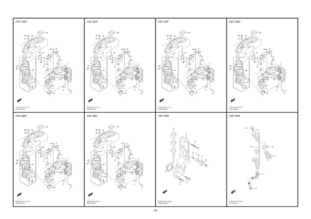 SUZUKI PARTS DF25A DF30A PARTS CATALOGUE - STEEL WIRE BOUND - PROTECTIVE COVERS