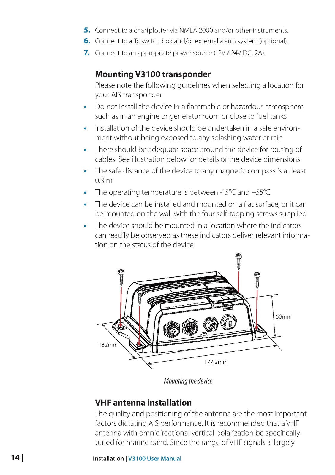 SIMRAD V3100 Class B AIS Transponder User Manual - WIRE BOUND - TOUGH COVERS