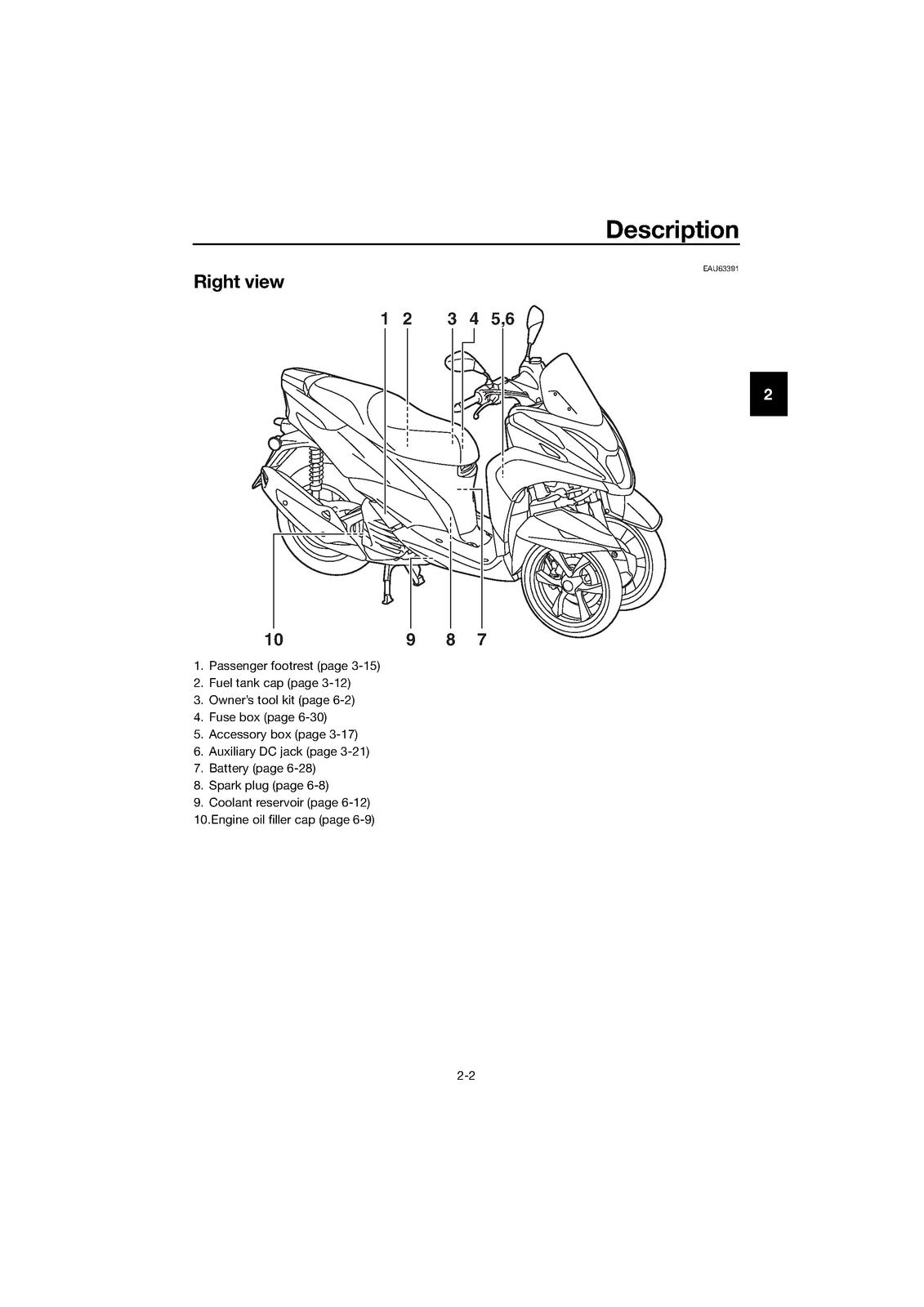 YAMAHA Tricity 125 MWS125-C MWS125-A Owners Manual 2017 - WIRE BOUND - COVERS