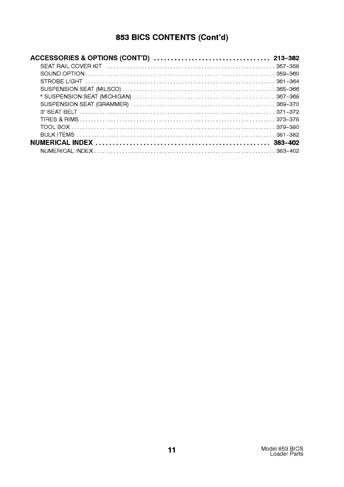 BOBCAT 853 Parts Manual 1998 SN 508418001 Up - STEEL WIRE BOUND - TOUGH COVERS