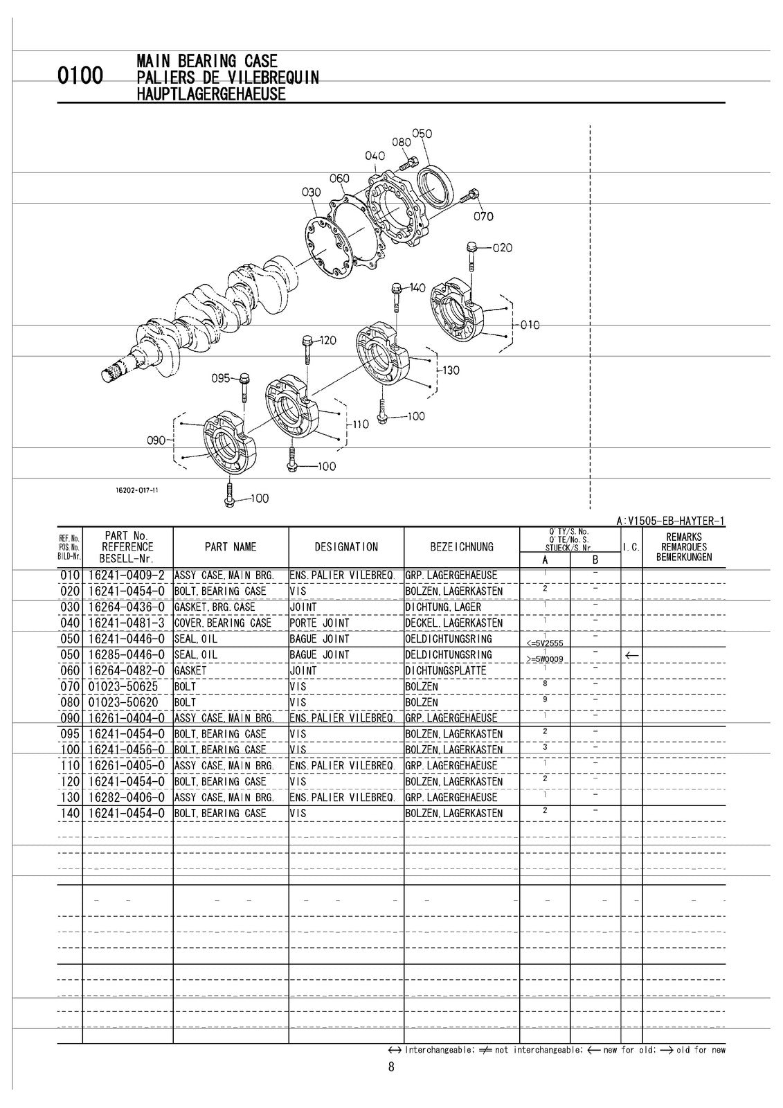 KUBOTA V1505-EB-HAYTER-1 Engine Illustrated Parts List Manual 2004 - WIRE BOUND