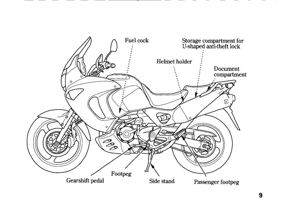 HONDA XL1000V Owners Manual 1998 - BOUND - COVERS - XL FOLDOUT PAGES