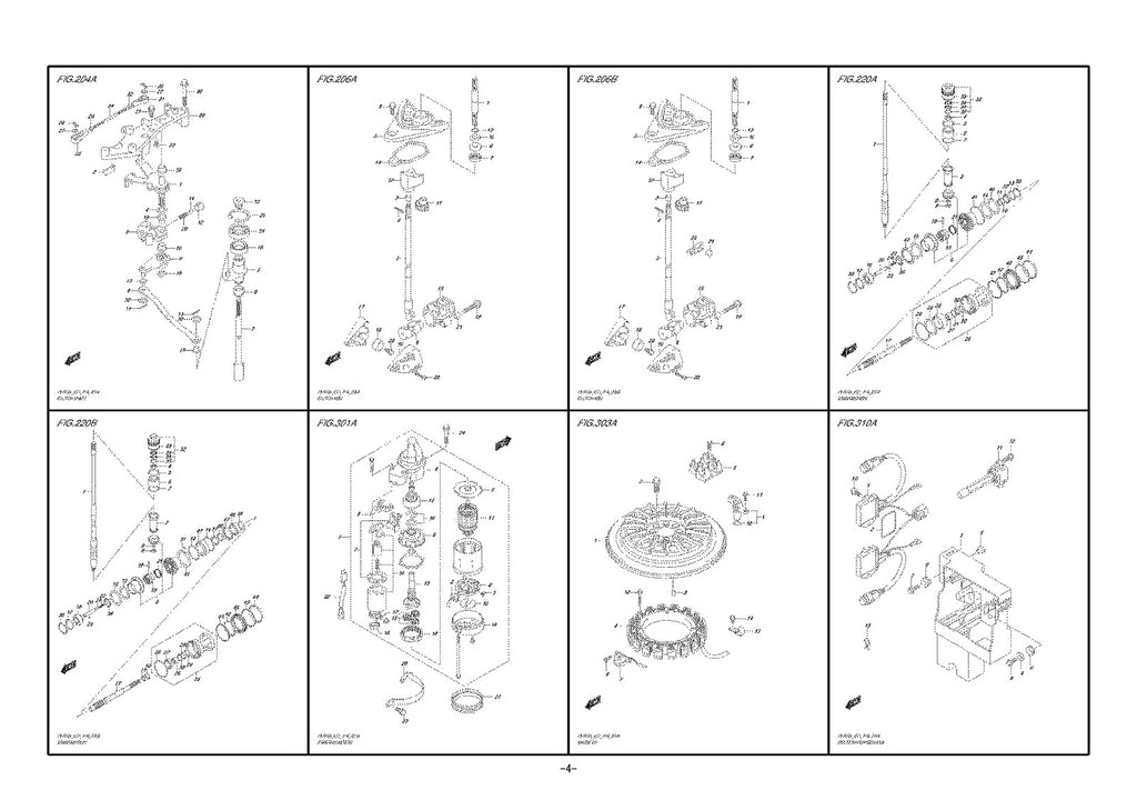 SUZUKI DF300AP DF250AP PARTS CATALOGUE - STEEL WIRE BOUND - PROTECTIVE COVERS