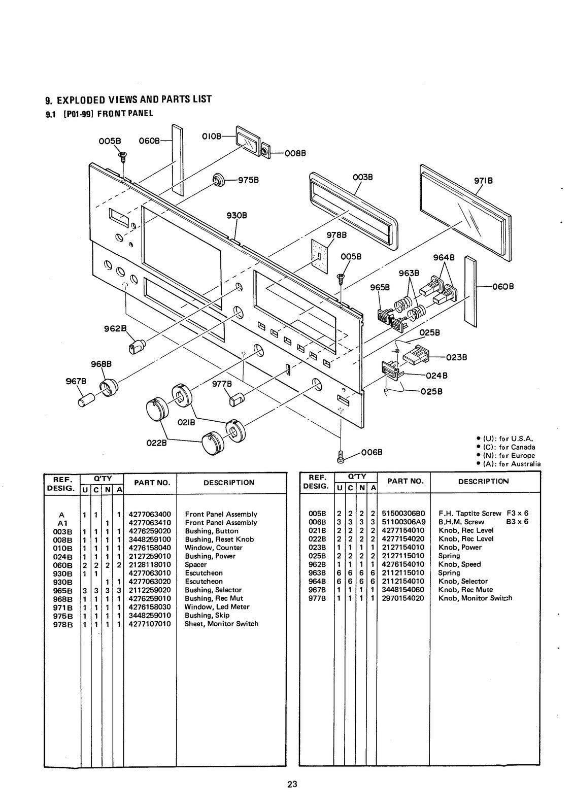MARANTZ SD4000 Stereo Cassette Deck Service Manual - BOUND - COVERS - FOLDOUTS