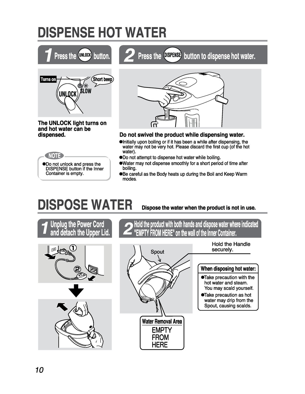 ZOJIRUSHI  More Micom Water Boiler  Warmer Operating Instructions Manual