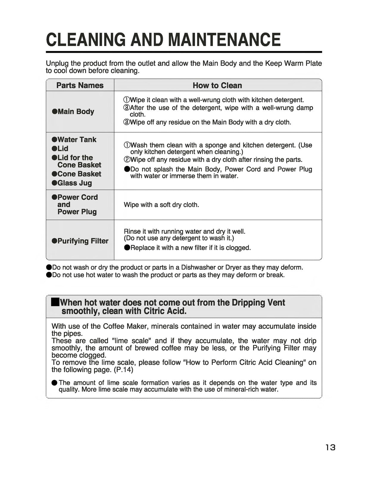 ZOJIRUSHI EC-DAC50 Zutto Coffee Maker Operating Instructions Manual - WIRE BOUND