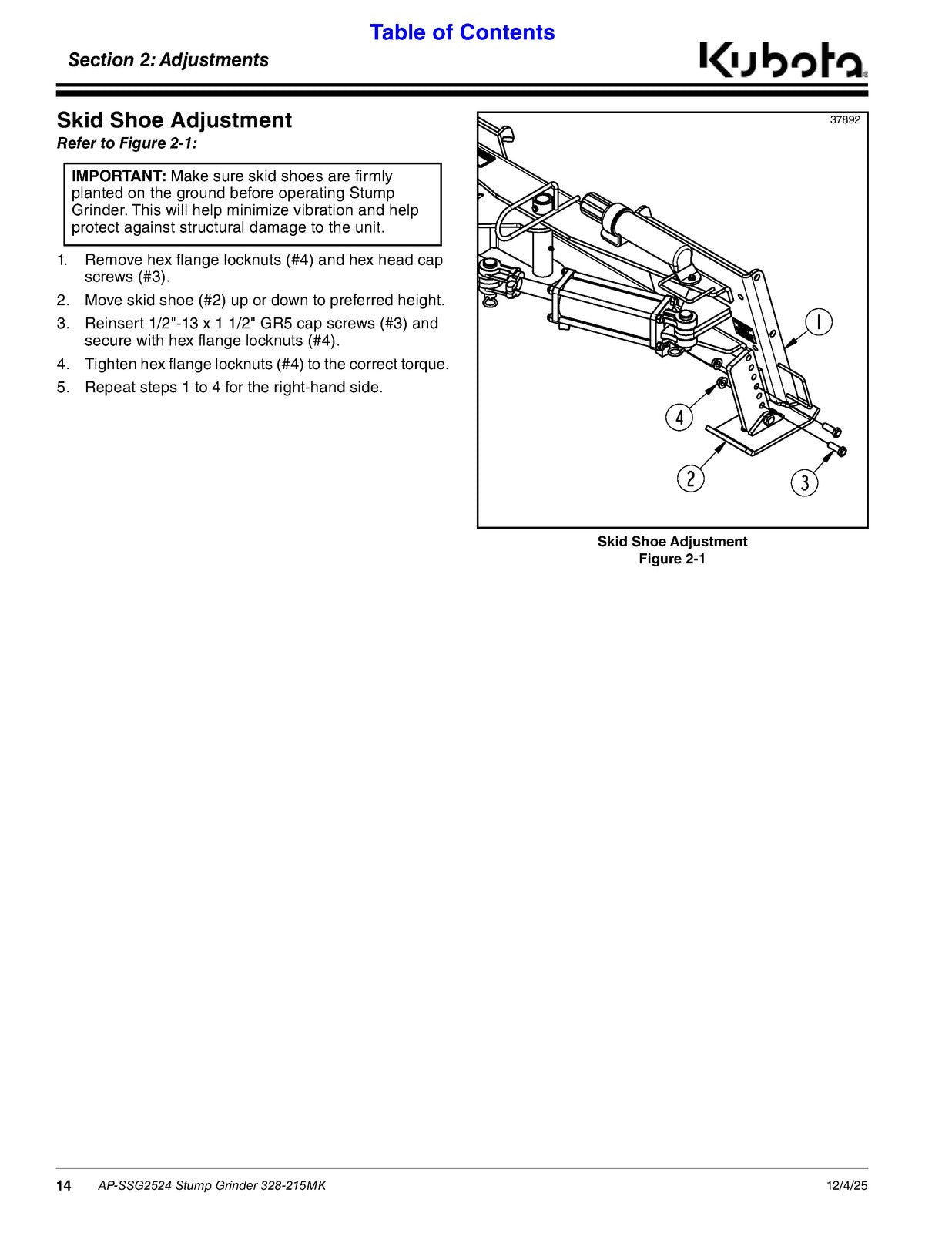 LAND PRIDE SSG25 Series Stump Grinders Operators Manual - WIRE BOUND - COVERS