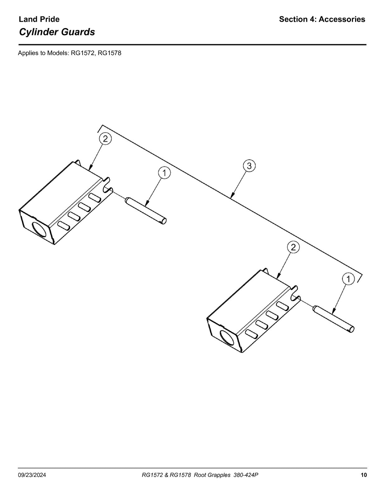 LAND PRIDE RG15 Series Root Grapples Parts Manual 2024 - WIRE BOUND - COVERS