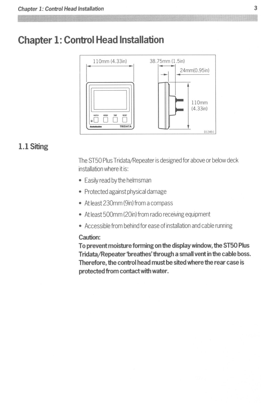 Autohelm ST50 Tridata Repeater Installation and Instruction Manual - BOUND
