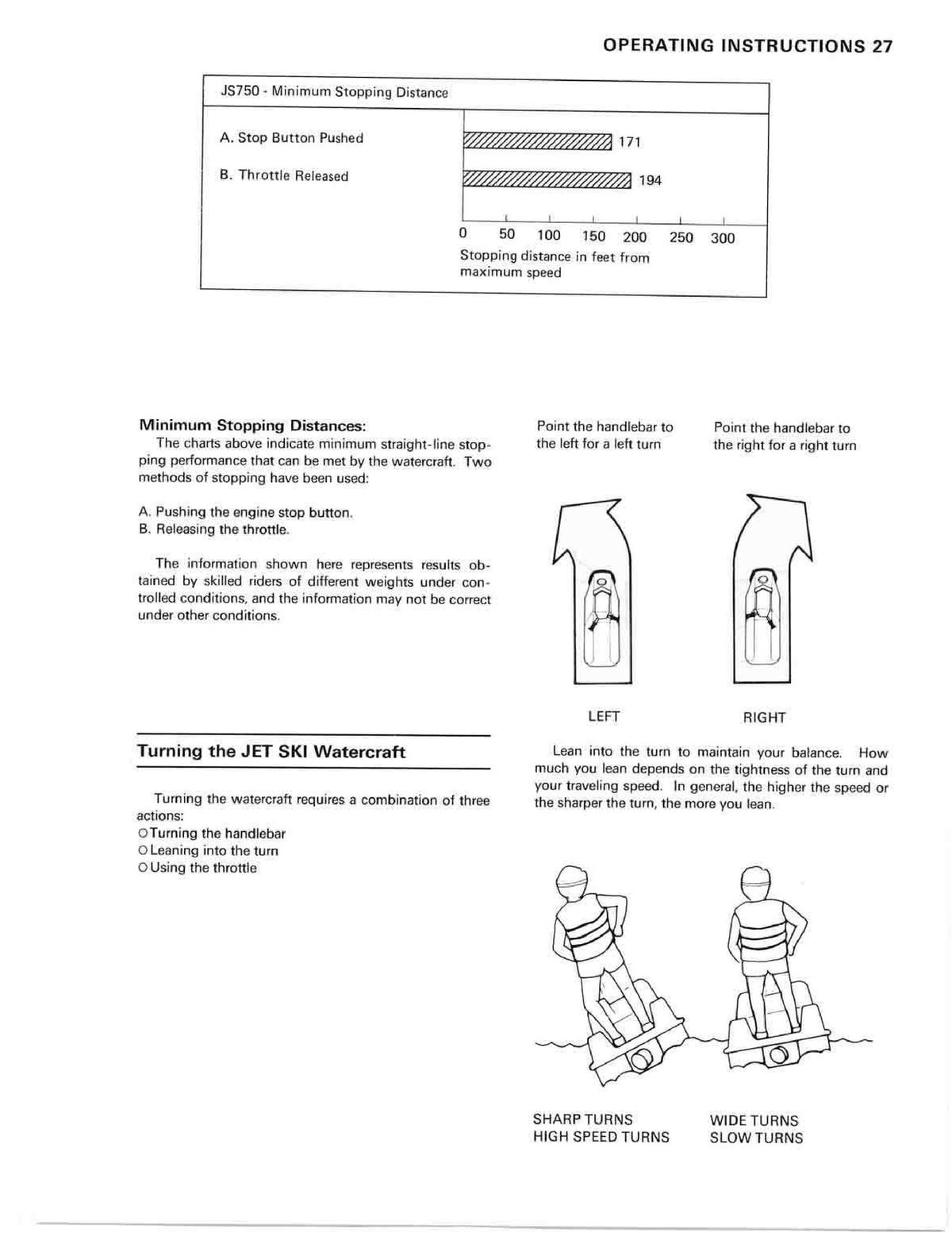 KAWASAKI Jet Ski 750SX Owners Manual 1996 - STEEL WIRE BOUND - PROTECTIVE COVERS