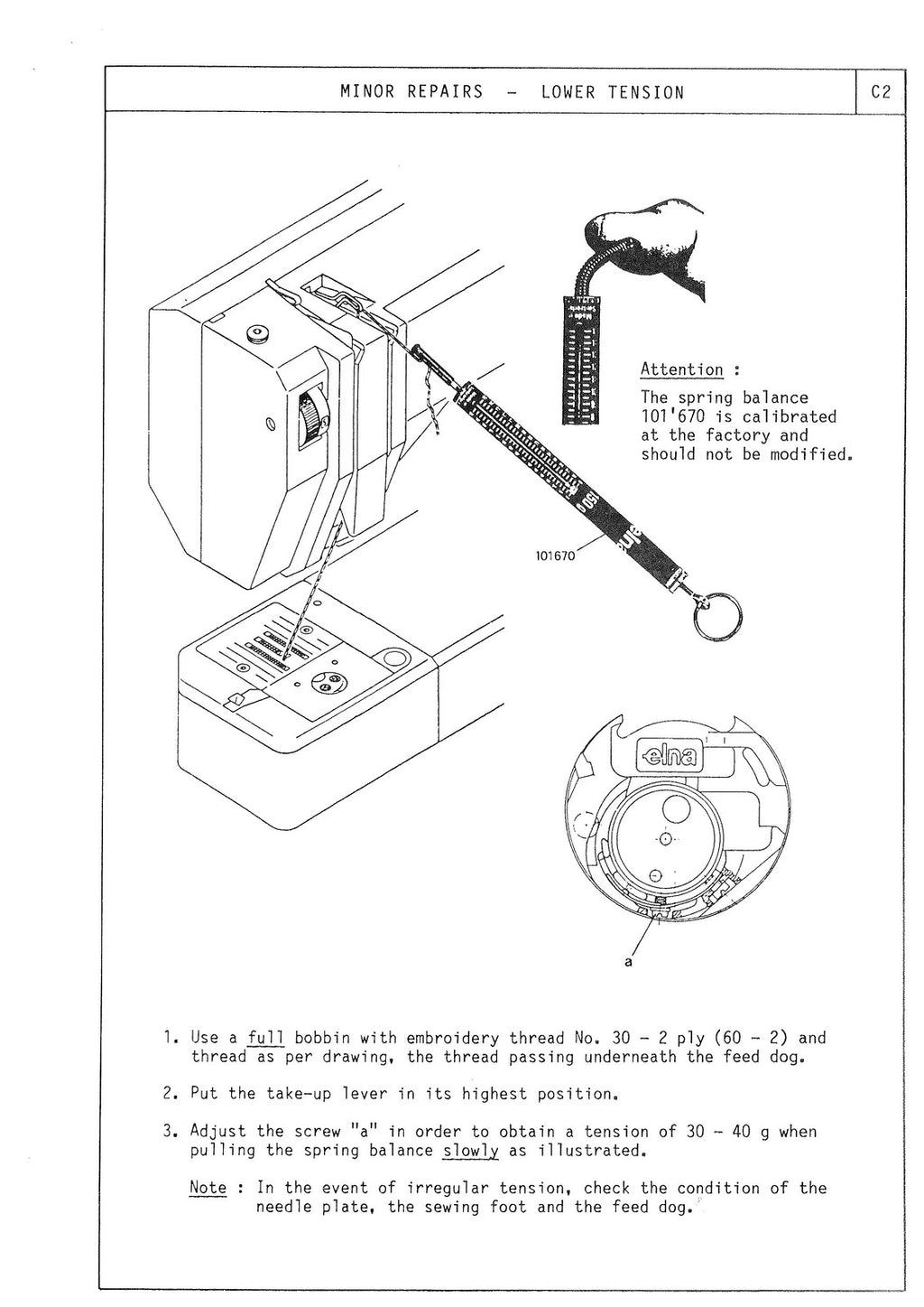 ELNA 6000 Sewing Machine SERVICE MANUAL - STEEL WIRE BOUND - PROTECTIVE COVERS