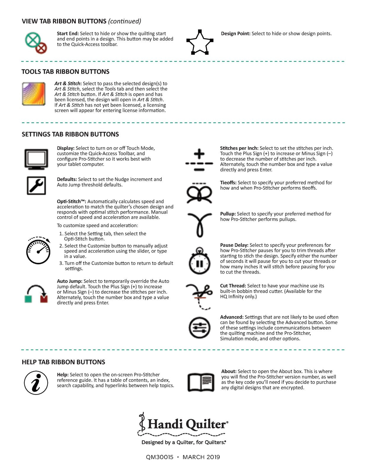 HANDI QUILTER Pro-Stitcher Premium User Reference Guide - WIRE BOUND - COVERS