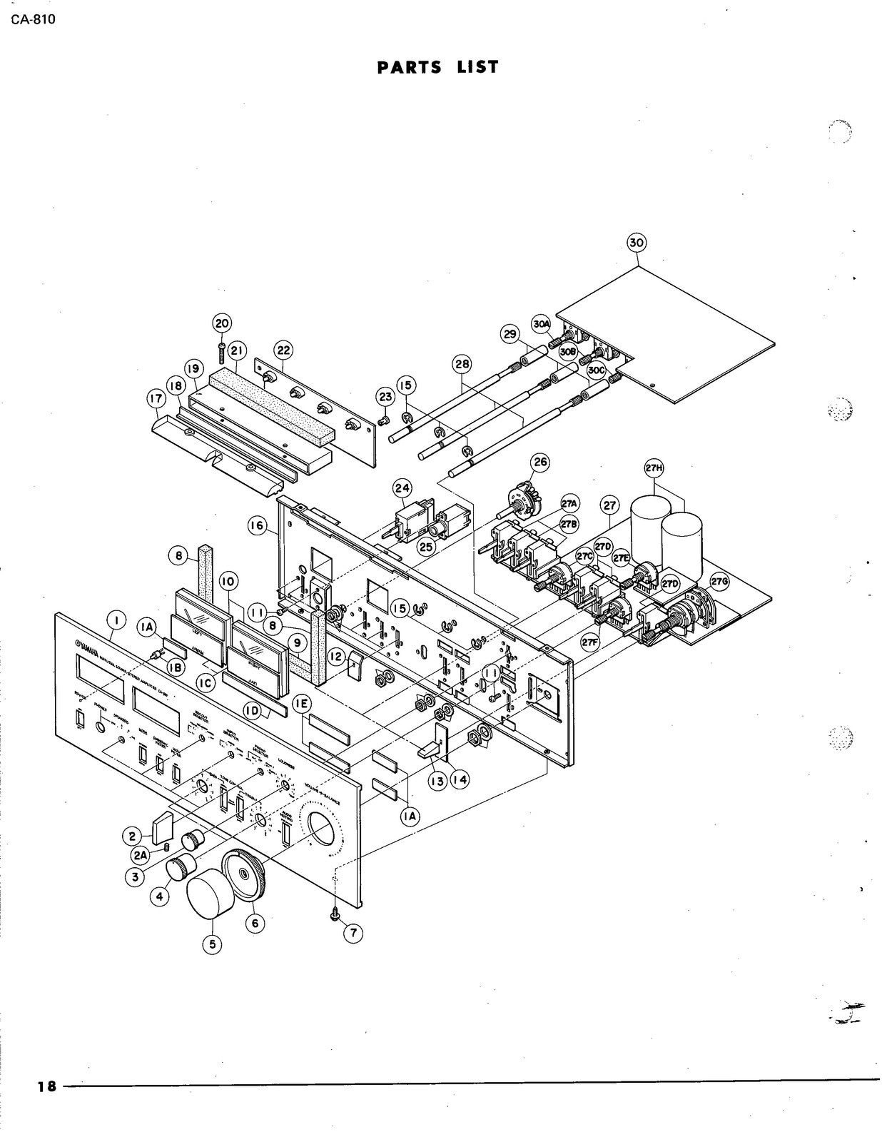 YAMAHA CA-810 Stereo Integrated Amplifier Service Manual, FOLDOUTS