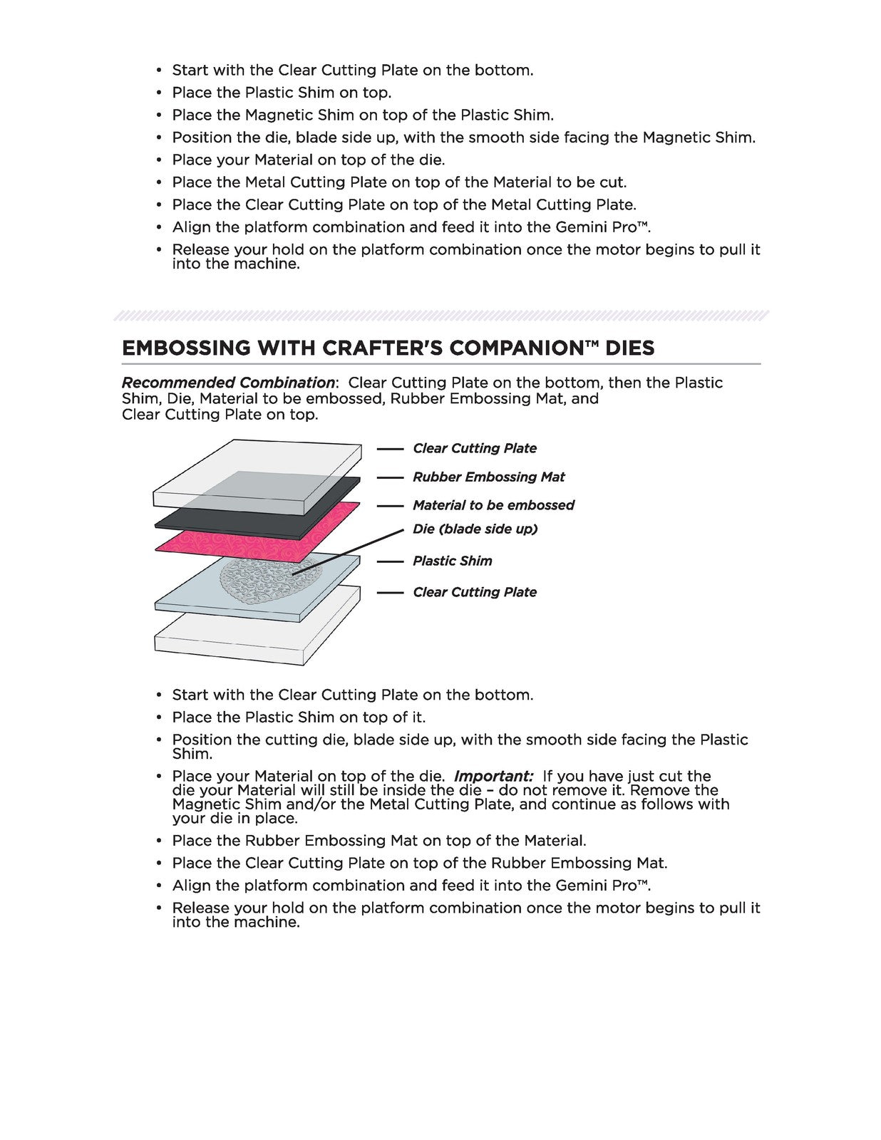 CRAFTERS COMPANION Gemini User Guide Manual - STEEL WIRE BOUND - TOUGH COVERS