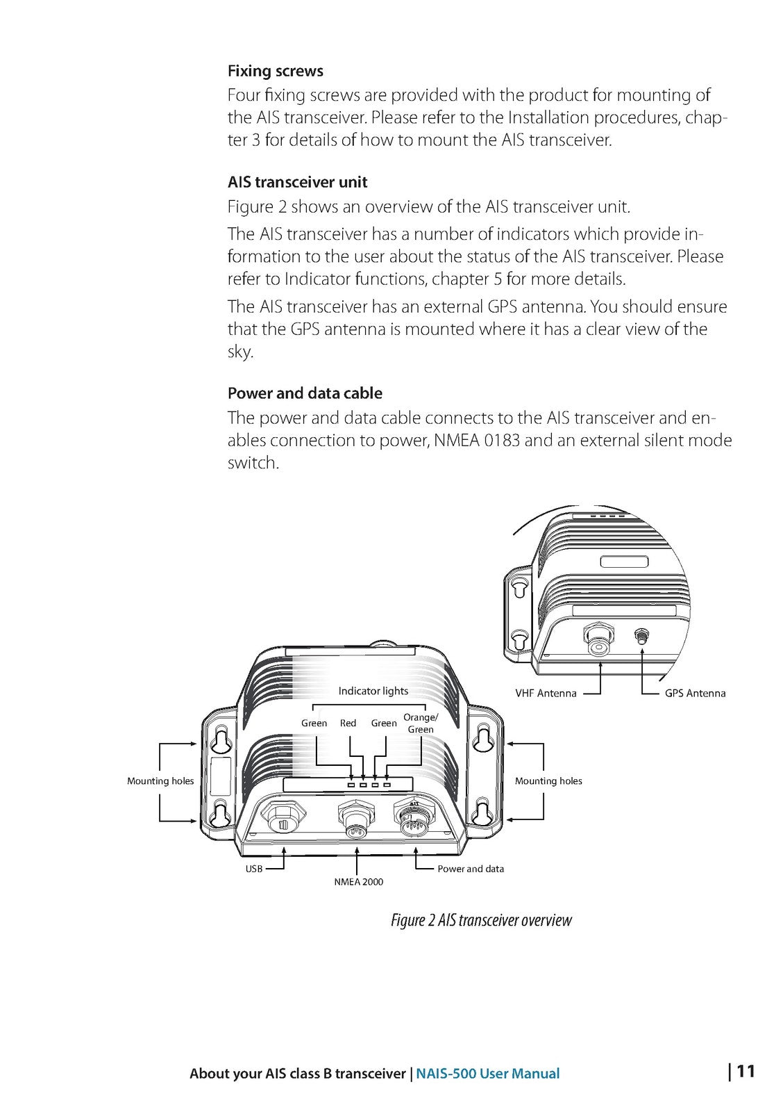 SIMRAD NAIS-500 Class B AIS Transceiver User Manual - WIRE BOUND - TOUGH COVERS