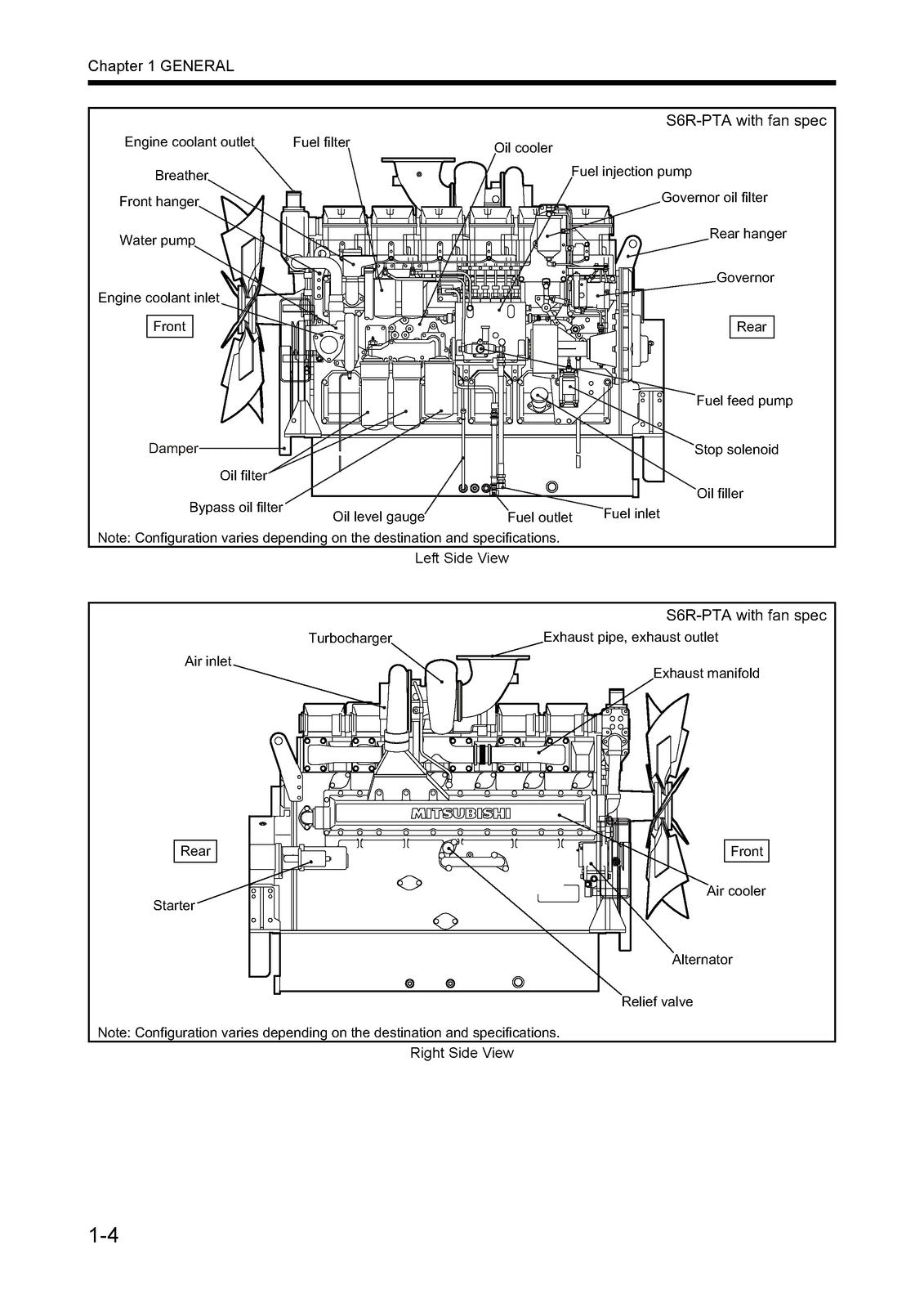 MITSUBISHI S6R S6R2 SERIES DIESEL ENGINES SERVICE MANUAL - WIRE BOUND - COVERS