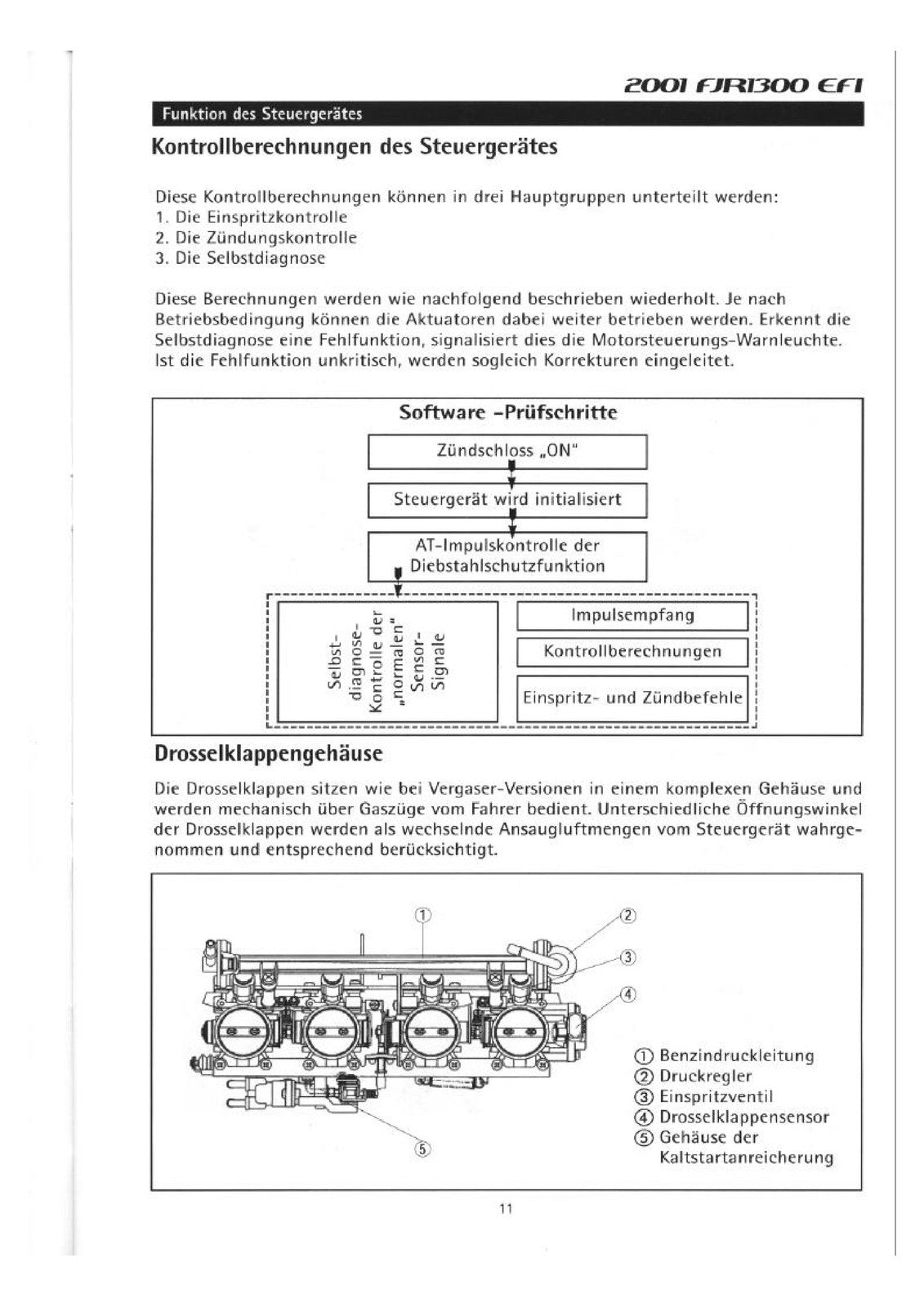 YAMAHA 2001 FJR1300 Electronic Fuel Injection EFI Service Manual - WIRE BOUND
