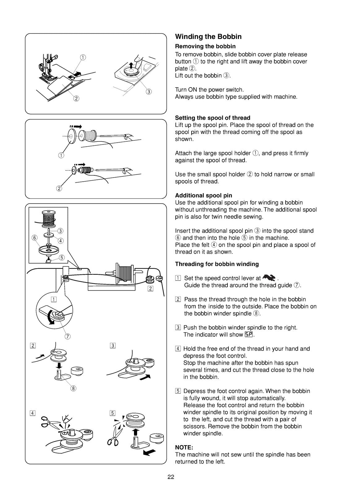ELNA 5200 Sewing Machine Instruction Manual - STEEL WIRE BOUND - TOUGH COVERS