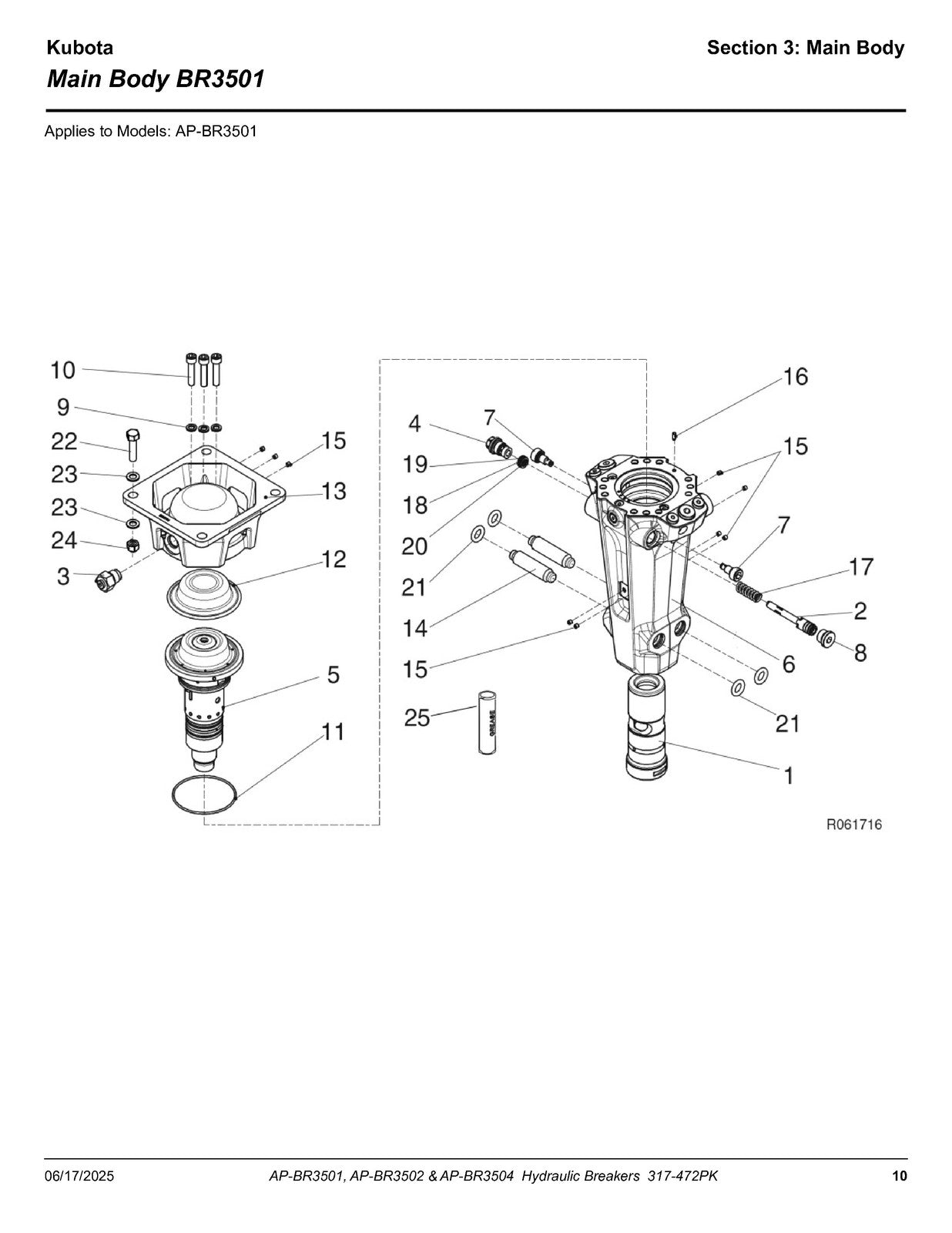 LAND PRIDE BR35 BR Series Breakers Parts Manual 2025 - WIRE BOUND - TOUGH COVERS