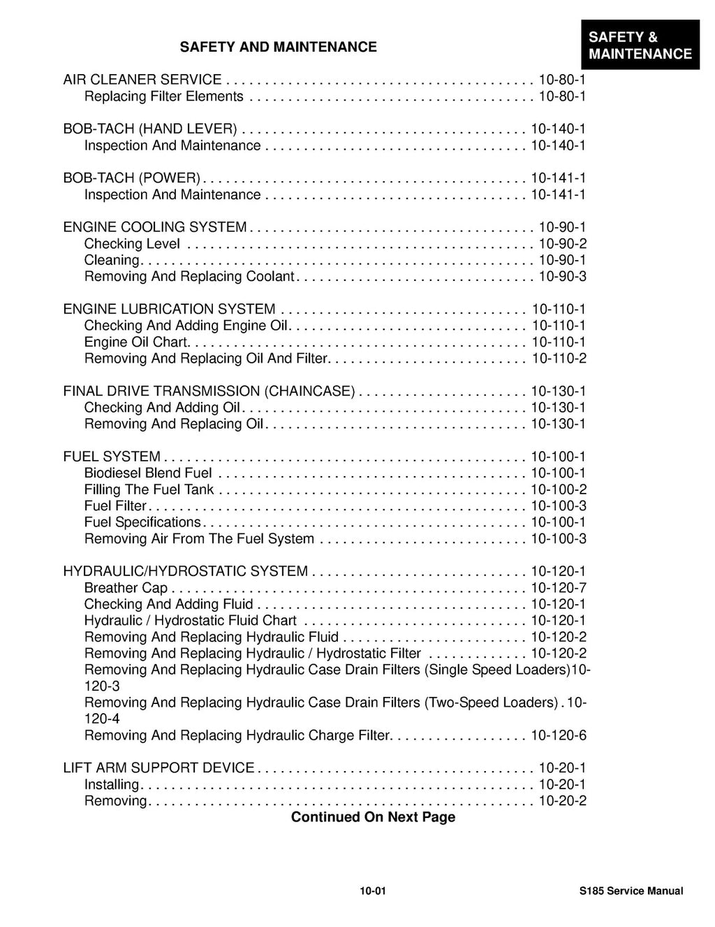 BOBCAT S185 Skid-Steer Loader Service Manual SN 530360001 and Up, FOLDOUTS