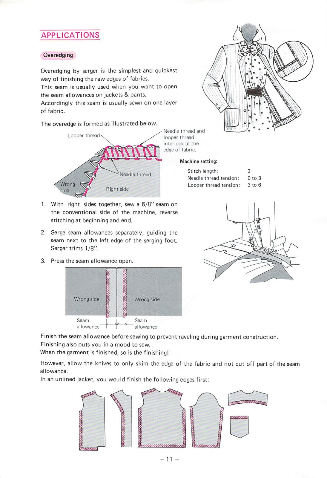 NEW HOME Combi DX Serger Instruction Manual - STEEL WIRE BOUND - TOUGH COVERS