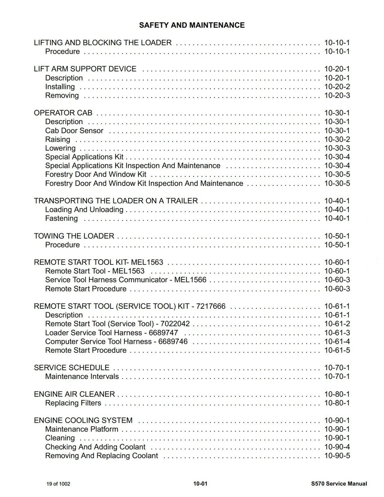 BOBCAT S570 SN ALM411001 and up Service Manual - BOUND - COVERS - XL FOLDOUTS