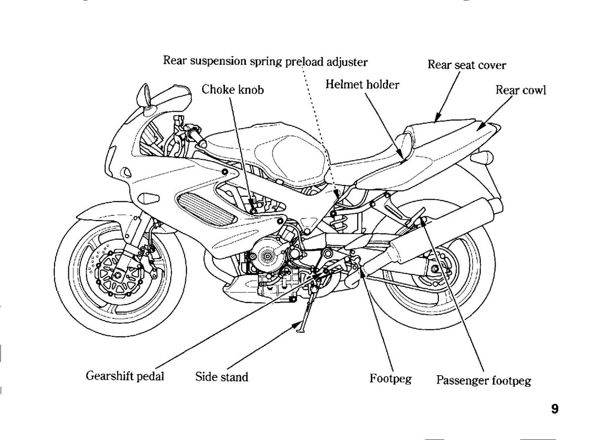 HONDA VTR1000F Fire Storm Owners Manual 1996 - BOUND - COVERS - XL FOLDOUT PAGES