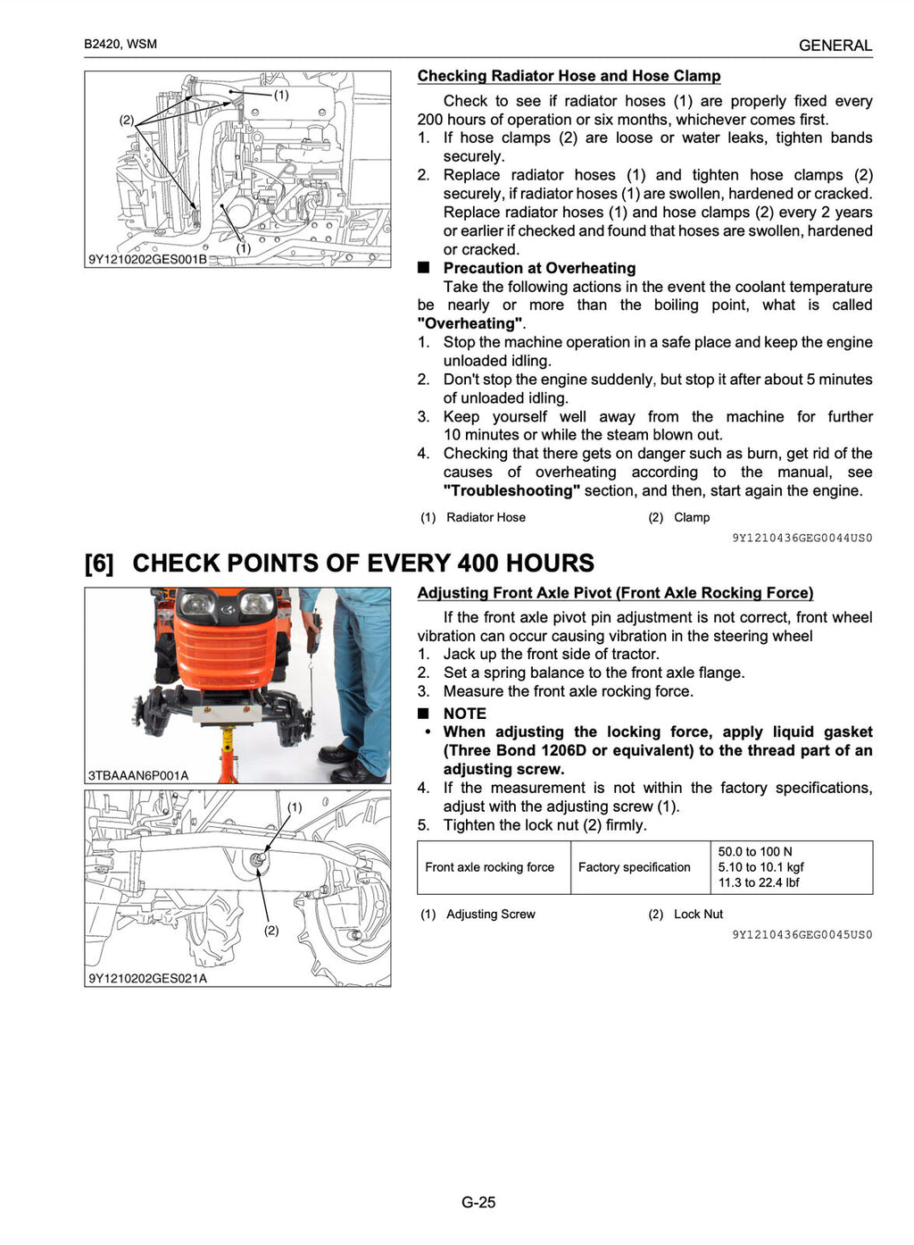 KUBOTA B2420 TRACTOR WORKSHOP MAUAL - STEEL WIRE BOUND - PROTECTIVE COVERS