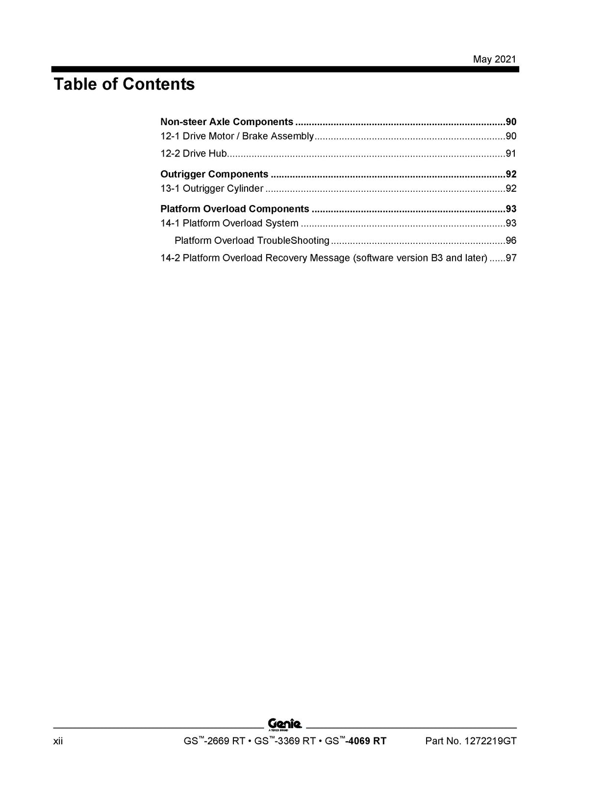 GENIE GS-2669 RT GS-3369 RT GS-4069 RT Service And Repair Manual 2021, FOLDOUTS