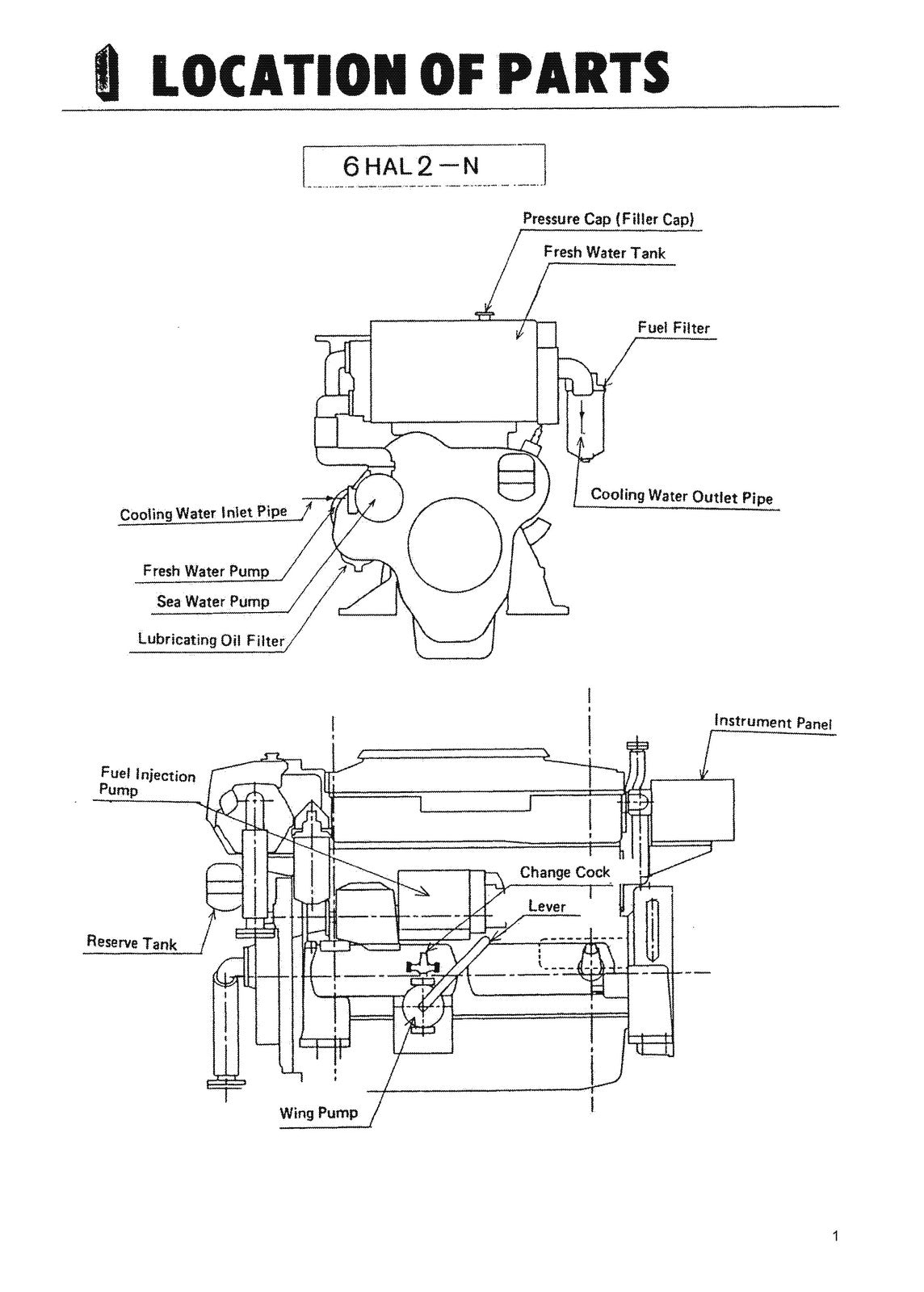 YANMAR 6HAL2-N 6HAL2-TN 6HAL2-HTN 6HAL2-DTN Operators Manual - WIRE BOUND
