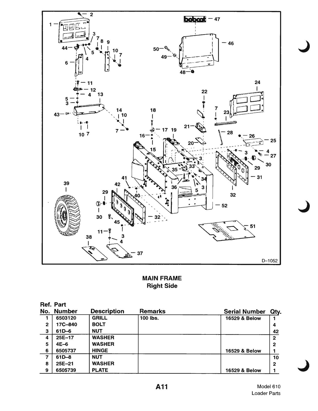 BOBCAT 610 Parts Manual 1999 - STEEL WIRE BOUND - PROTECTIVE COVERS