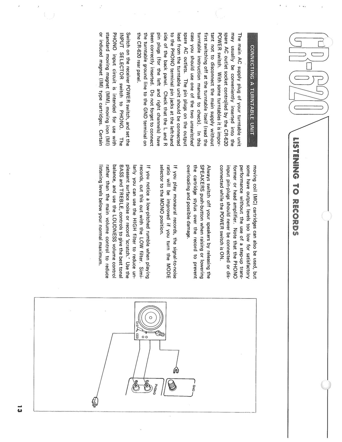 YAMAHA CR-620 Receiver Operators Service Parts Manual BUNDLE - WIRE BOUND